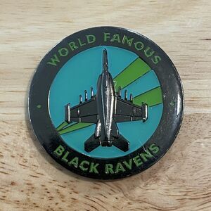 Challenge Coin World Famous Black Ravens VAQ-135 USN US Naval Air Force CO